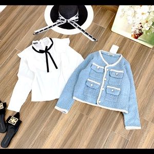 Blouse+  tweed blazer